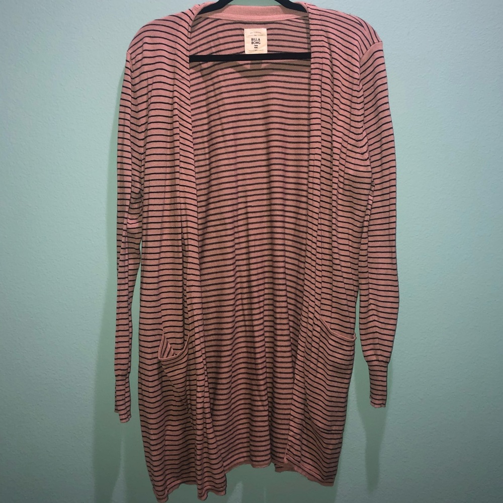 Billibong Women’s Pink striped cardigan XL